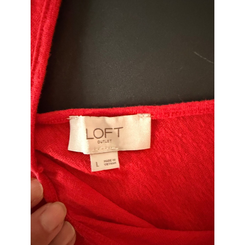 Loft Outlet V-Neck Tank Top Womens Red  Knots - Large - Picture 6 of 8